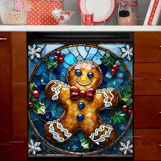 Preview of Stained Glass Gingerbread Man magnet.