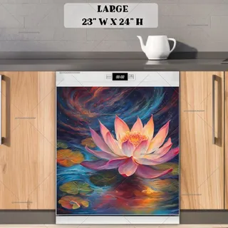 Preview of Beautiful Pink Lotus magnet in Large size.