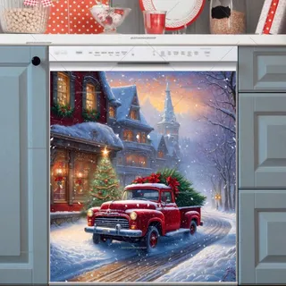 Preview of Red Truck in the Christmas Town magnet.