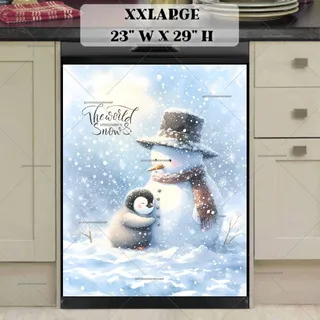 Preview of Winter Snowman and Penguin in the Snow magnet in XX Large size.