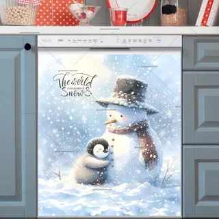 Preview of Winter Snowman and Penguin in the Snow magnet.