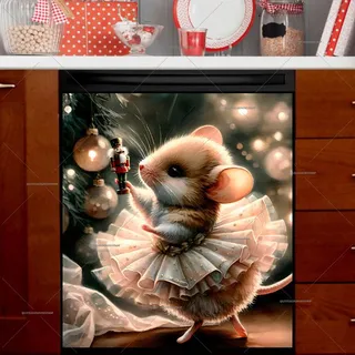 Preview of Little Ballerina Mouse with a Nutcracker magnet.