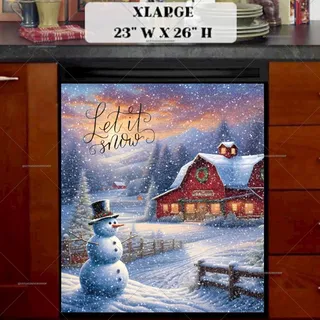 Preview of Cute Country Christmas Snowman magnet in Extra Large size.