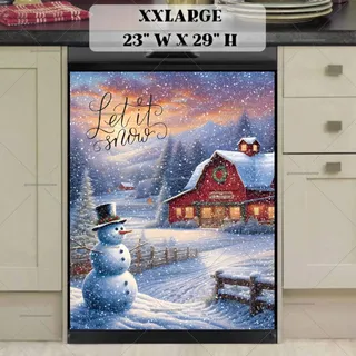 Preview of Cute Country Christmas Snowman magnet in XX Large size.