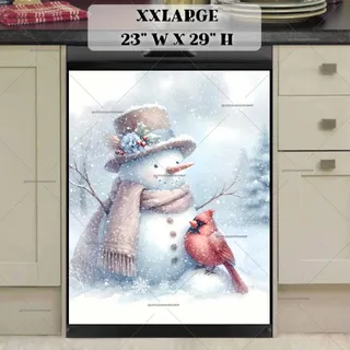 Preview of Cute Snowman and Cardinal magnet in XX Large size.