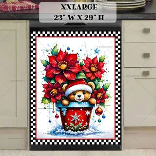 Preview of Christmas Teddy Bear in the Flower Pot magnet in XX Large size.