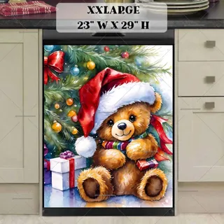 Preview of Christmas Teddy Bear Under the Tree magnet in XX Large size.