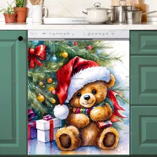 Preview of Christmas Teddy Bear Under the Tree magnet.