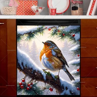 Preview of Winter Robin on the Snowy Tree magnet.