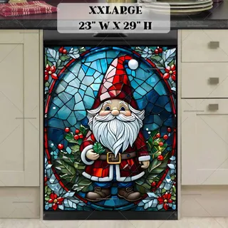 Preview of Stained Glass Christmas Gnome magnet in XX Large size.