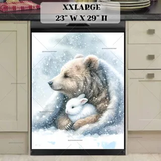 Preview of Winter Bunny and Bear magnet in XX Large size.