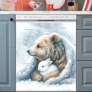 Preview of Winter Bunny and Bear magnet.