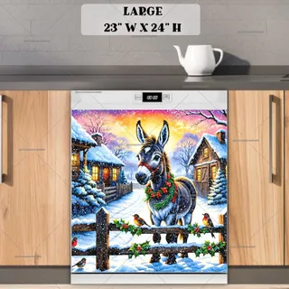 Preview of Christmas Farmhouse Donkey magnet in Large size.