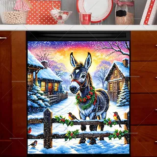 Preview of Christmas Farmhouse Donkey magnet.