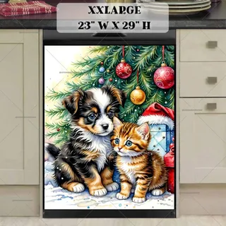 Preview of Christmas Puppy and Kitten magnet in XX Large size.