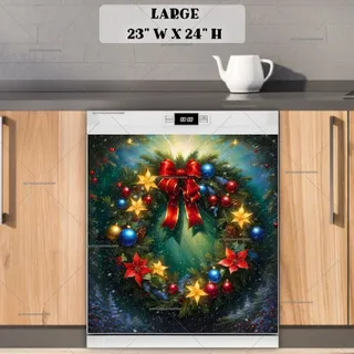 Preview of Beautiful Christmas Wreath magnet in Large size.