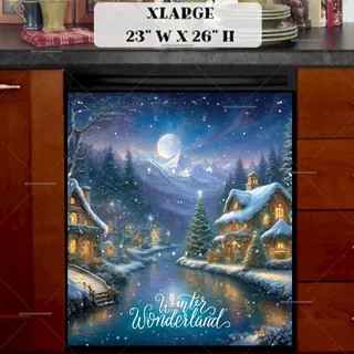 Preview of Winter Wonderland Village magnet in Extra Large size.