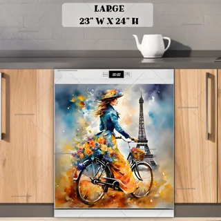 Preview of Lady with a Bicycle in Paris magnet in Large size.