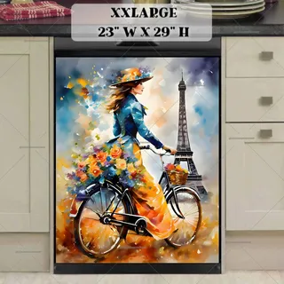 Preview of Lady with a Bicycle in Paris magnet in XX Large size.