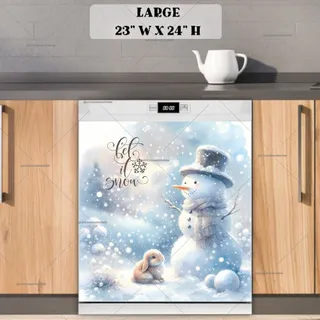 Preview of Let it Snow Snowman and Bunny magnet in Large size.