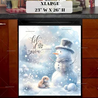 Preview of Let it Snow Snowman and Bunny magnet in Extra Large size.