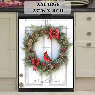 Preview of Christmas Wreath and Cardinal magnet in XX Large size.