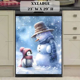 Preview of Cute Penguin and Snowman magnet in XX Large size.