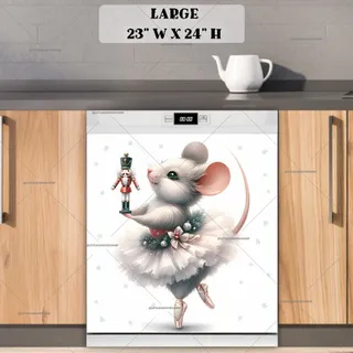 Preview of Christmas Ballerina Mouse and Nutcracker magnet in Large size.