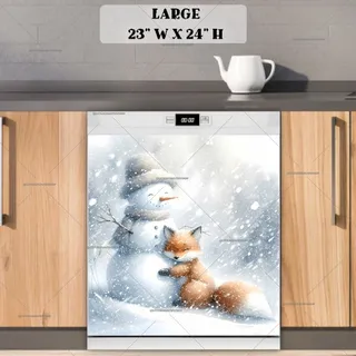 Preview of Snowman and a Little Fox magnet in Large size.