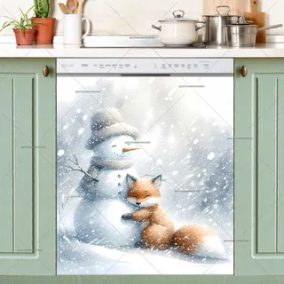 Preview of Snowman and a Little Fox magnet.