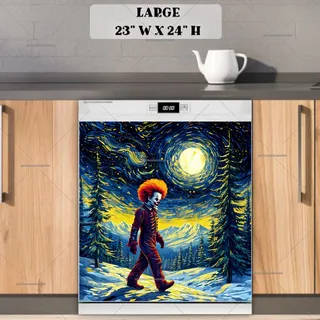 Preview of Starry Night Halloween Clown magnet in Large size.