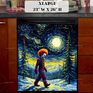 Preview of Starry Night Halloween Clown magnet in Extra Large size.