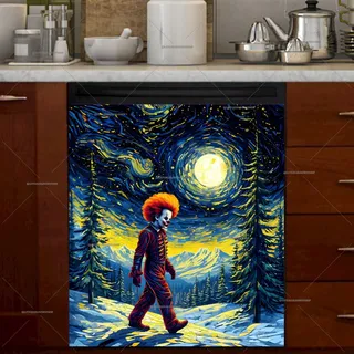 Preview of Starry Night Halloween Clown magnet.