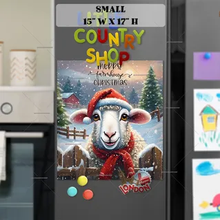 Preview of Cute Christmas Sheep magnet in Small size.