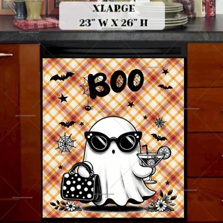 Preview of Fabulous Halloween Ghost with a Cocktail magnet in Extra Large size.