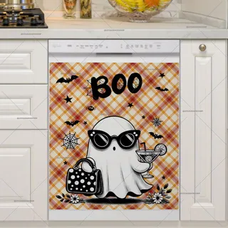 Preview of Fabulous Halloween Ghost with a Cocktail magnet.