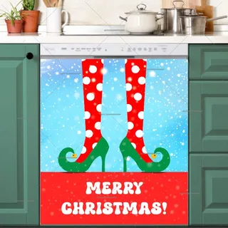 Preview of Cute Christmas Elf Legs magnet.