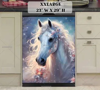 Preview of White Christmas Horse magnet in XX Large size.