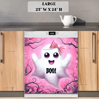 Preview of Cute Halloween Ghost Girl magnet in Large size.