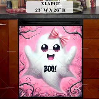 Preview of Cute Halloween Ghost Girl magnet in Extra Large size.