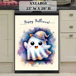 Preview of Cute Halloween Ghost in a Witch Hat magnet in XX Large size.