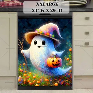 Preview of Colorful Halloween Ghost magnet in XX Large size.