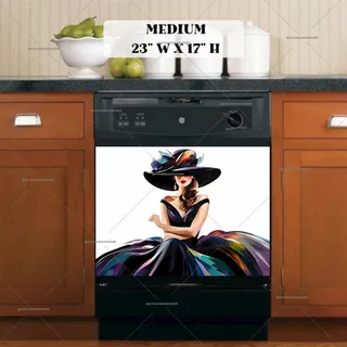 Preview of Elegant Lady in a Large Hat magnet in Medium size.