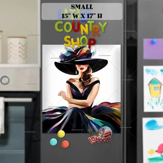 Preview of Elegant Lady in a Large Hat magnet in Small size.