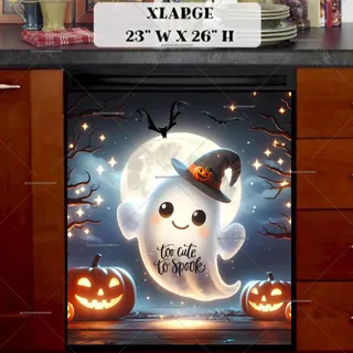 Preview of Too Cute to Spook Ghost magnet in Extra Large size.