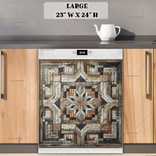 Preview of Brown Farmhouse Barn Wood Quilt magnet in Large size.