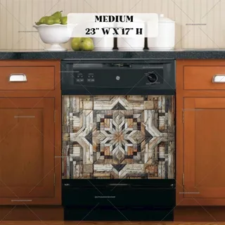 Preview of Brown Farmhouse Barn Wood Quilt magnet in Medium size.