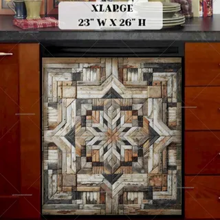 Preview of Brown Farmhouse Barn Wood Quilt magnet in Extra Large size.