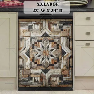 Preview of Brown Farmhouse Barn Wood Quilt magnet in XX Large size.