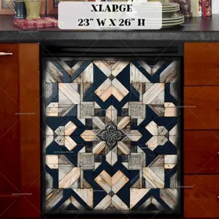Preview of Brown and Grey Farmhouse Barn Wood Quilt magnet in Extra Large size.